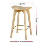 Artiss 2x Bar Stools Bamboo Rattan Stool Counter Chair Kitchen Barstools BA-Y-1033-NAX2