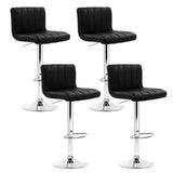 Artiss 4x Bar Stools Gas Lift Leather Black BA-K-1185-BKX4