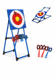 Axe Throwing Bristle Target Set with 8 Throwing Safety Axes and Ninja Stars Flexible Stand for Kids V985-AXETARGET