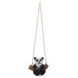 Panda Swing Statue Resin Animal Garden Outdoor Statue for Patio Yard Lawn Home Office V1294-YM0523-3111210393511