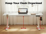 Artiss Electric Standing Desk 140cm Adjustable Height Motorised Home Office Desk Drawer HASD-ET262-WH-ABC