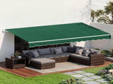 Instahut Retractable Folding Arm Awning Motorised Sunshade 5Mx3M Dark Green AWN-B-ARM-REMOTE-50X30-DKGN