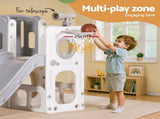 Keezi Kids Slide Swing Set Ball Hoop Rings Football Outdoor Toys KPS-SLIDE-1125-GR