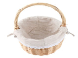 Rattan Storage Basket Hand Made Oval Picnic Storage Basket for Indoor Outdoor 28x26x20cm Daisy V1294-YM0901-210319AH04-1