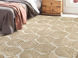 Marlow Floor Rug Soft Embossed Carpet Non Slip Plush Shaggy Rugs Leaf Pattern FR2041-200X230_NZ
