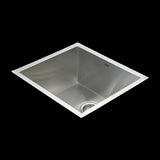 510x450mm Handmade Stainless Steel Undermount / Topmount Kitchen Laundry Sink with Waste V63-770055