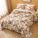 100% Cotton Lightly Quilted Coverlet Set Granada Cream Queen V442-STT-COVERLET-GRANADA-CREAM-QS