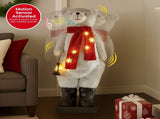 Christabelle Large 1.1m Musical Animated LED White Christmas Bear Decoration Light-Up Lantern O 112_NK109