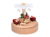 Wooden Music Box Snowflake Decor Wood Grain Texture Beautiful Sound Christmas Music Box V1294-YM0901-3115210106411