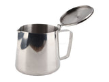 Stainless Steel Coffee Cup Mug Milk Frothing Pitcher Jug with Lid for Latte Coffee Art V1294-YM0727-JY11414-06