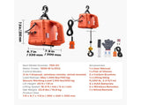 3-in-1 Electric Hoist Winch, 700 kg Capacity, 1500W Portable Power Winch Crane, 7.6 m Lifting V952-CGGGKBXSDDHL17XY4001V3