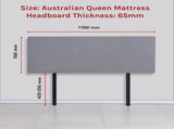 Linen Fabric Queen Bed Deluxe Headboard Bedhead - Slate Ash V63-839551
