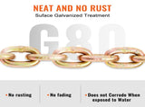 Transport Binder Chain, 2222 kg Working Load Limit, G80 Tow Chain Tie Down with Grab Hooks, DOT V952-ZGTLJZMGDXZYJUZEDV0