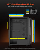 Mid-Tower ATX PC Gaming Case Computer Case Box with 4 x 120 mm ARGB Fans V952-DNJXZT120MMAXBJ08001V9