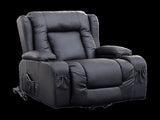Recliner Chair Electric Massage Lift Chair with Heat Function PU Leather Lounge Sofa Black V63-834091