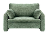 Green Accent Chair, Modern Upholstered Accent Chair with Armrests, Cloth Arm Chairs with Thick V952-BYZSYFXBY323H7UPQ001V0