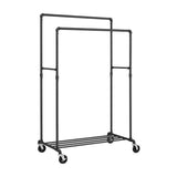 SONGMICS Industrial Pipe Clothes Rack on Wheels with Hanging Rack Organizer Black V227-8498402114630