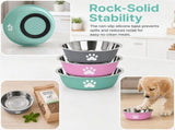 3 Pack Stainless Steel Dog Bowls with Non-Slip Bottom, Food Water Bowls for Dogs and Cats, Easy to V1237-ZY-917-102