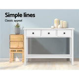 Artiss Console Table 3 Drawers 100CM White Chole FURNI-P-HS-3D1S-WH