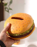 Round Creative Burger Tissue Box Fun American-Style Cartoon Paper Towel Holder for Home Dcor and V888-ELOSUNG13607