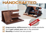 Wooden Desk Organizer for Men Multi-Function Phone Stand, Watch & Glasses Holder, Key & Wallet V1107-CS-MZSJZJ