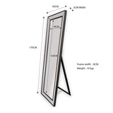 Black Beaded Framed Mirror - Free Standing 50cm x 170cm V292-MIRR-BDD012
