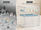 Bottle Organizer with Magnetic Door, Clear Storage Rack for Kitchen and Refrigerator, 40x25x30 cm V1237-ZY-917-090