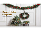 Jingle Jollys 2.7m Christmas Garland with Decorations Xmas Wedding Party XM-TR-GAR-9FT-BERRY-RED