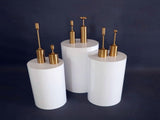 3PCS Display Stand Round Cylinder Pedestal w/ Balloon Set LED Strip Wedding AU V201-CYL0003WH8AU