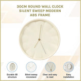 30cm Round Wall Clock Silent Sweep Modern ABS Frame V63-955091
