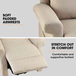 FORTIA Electric Recliner Lift Heat Chair for Elderly, Massage, Heat Therapy, Aged Care, Beige V219-HECLCRFOB3BG