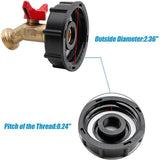 275-330 Gallon IBC Tote Water Tank Adapter 2 Free Brass Hose Faucet Water V1189-LWWAL-20260325-00238