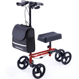 Equipmed Knee Scooter Walker, Dual Brakes - Bag - Broken Leg Ankle Foot Mobility - Crutches V219-HELKNSEQS1RB