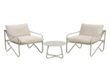 Gardeon Outdoor Bistro Set 3 Piece Patio Furniture Conversation Table and Chairs Khaki ODF-BISTRO-STL-CGR