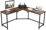 L-Shaped Computer Desk, Rustic Brown and Black V178-11383