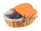 Woven Picnic Basket Durable Portable Wicker Hand Basket Rustic Fruit Basket with Lid for Outdoor V1294-YM0703-230711SM01-1