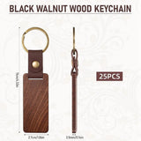 50PCS Wooden Keychain Blanks Rectangle Wood Keychain Blanks with Leather Strap Engraving Blanks Key V1366-AZ2-W-15720