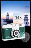 Compact 4K Digital Camera - 50MP, 16x Zoom, 2.4-inch IPS Screen, WiFi & Fill Light - Retro CCD V888-ELOSUNG25706