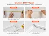 Wall Molding 3 Pack, Wainscoting Panels Kit, Lightweight Paintable Polystyrene, Easy to Install V952-QMSTJBYX2X1D4KCQL001V0