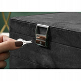 Black Jewelry Box with Key Lock and Multiple Compartments Blackyux V1188-YU108C-06545-1