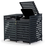 PlantCraft Double Wood Wheelie Bins Storage Shed, 2 Door Garbage Rubbish Bin Enclosure V219-GBGWODPCG2DA