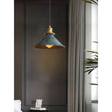 Nordic Retro Metal Cage E27 Pendant Ceiling Light Blue Industrial Chandelier, 8.27in Diameter V1237-ZY-522-0065