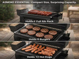 ASMOKE Essential Portable Wireless Pellet Smoker - Battery Powered 8-in-1 Mini BBQ Grill with Smart V642-XFAS-GRL-GRY