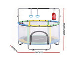 Everfit 55inch Trampoline Kids Rebounder with Basketball Set Sandbag Boxing Game TRAMPO-D-KID55-YGB