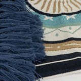J Elliot Home Kasbah Luxury Fringe Throw 130 x 160cm Blue V442-IDC-THROW-KASBAH-BLUE-RE