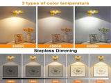 Rechargeable Picture Lights, 6 Pack Gold Wireless Art Lights with Remote and Touch Control, 3 Colour V1171-CC-BOM001350