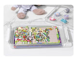 2 PCS Plastic Storage Bins with Lids and Latches, Portable Project Case for Drawers, Clear Stackable V1366-AZ2-W-09656