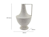 Brushed White Urn w Linear Handle 44cm V637-19733URN