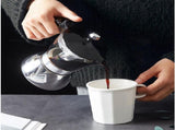 Strong Coffee Maker, Moka Pot Premium Crystal Shape Top Coffee, 4 cup, Classic Italian coffee maker V1192-AZ-W-0360