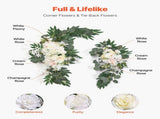 White Artificial Wedding Arch Flower Kit with Sheer - 2 Floral Arrangements & 1 V767-VVR-HLGMHTJ3JTBSM0INQV0